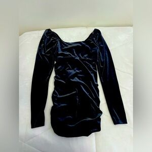 wild fable black velvet long sleeve dress